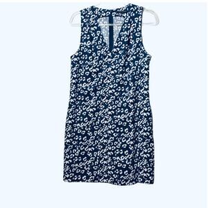 Banana Republic Print Dress in blue and white size 8